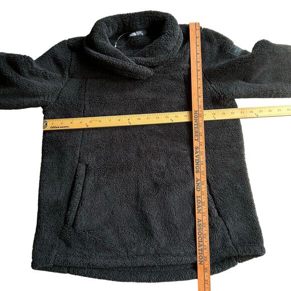 The North Face Black Sherpa Funnel Neck Pullover Sweatshirt youth XL WMN Size S - Picture 9 of 10